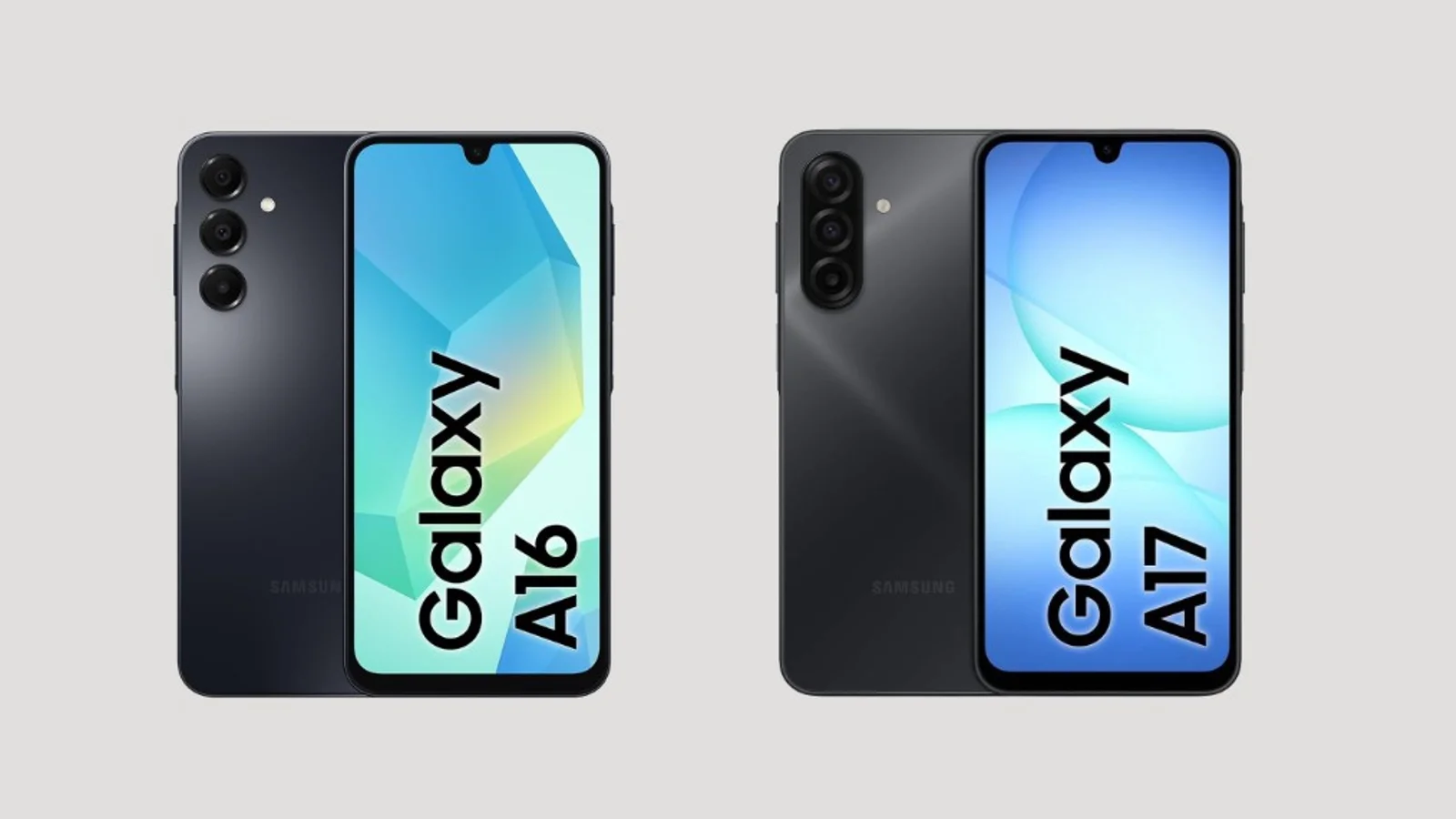 Row of Samsung Galaxy A smartphones from different generations lined up side by side