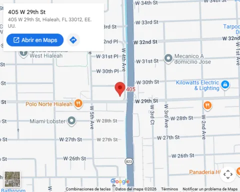 Mapa con la ubicación de Star Phone Fix en 405 W 29th St, Hialeah, FL 33012